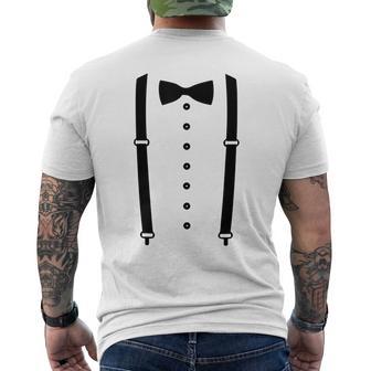 Cummerbund Suspenders Tuxedo Costume Men's T-shirt Back Print - Monsterry CA