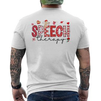 Cupid Heart With Arrow Valentines Day Speech Therapy Slp Men's T-shirt Back Print - Seseable