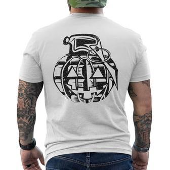 Custom Military Pumpkin Grenade Men's T-shirt Back Print - Monsterry AU