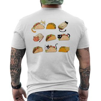 Cute Burrito Taco Cat Cinco De Mayo Taco Tuesday Cat Lovers Men's T-shirt Back Print | Mazezy UK