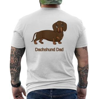 Cute Chocolate Dachshund Dad Mens Back Print T-shirt | Mazezy