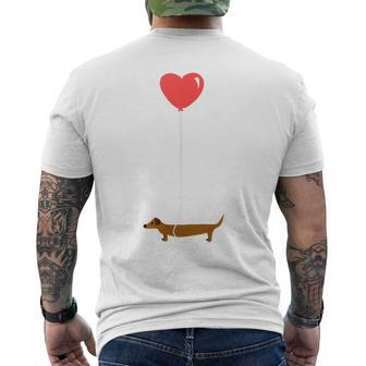 Cute Dachshund Weenie Love Balloon Dog Lover Men's T-shirt Back Print - Monsterry AU