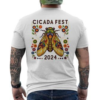Cute Entomology Cicada Fest 2024 Broods Xix & Xiii Lover Gif Men's T-shirt Back Print - Monsterry UK