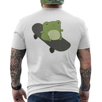Cute Frog And Skateboard Kawaii Cottagecore Aesthetic Men's T-shirt Back Print - Monsterry DE