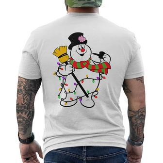 Cute Frosty Snowman Christmas Snowmen For Family Men's T-shirt Back Print - Monsterry DE
