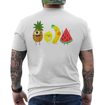 Cute Fruit Friends Family Summer Party Men's T-shirt Back Print - Monsterry UK