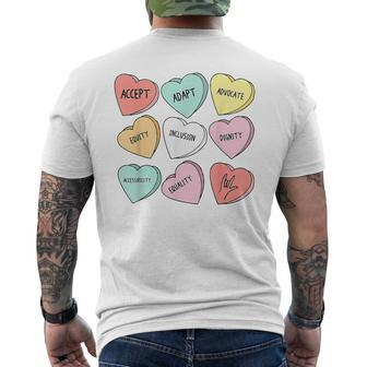 Cute Heart Valentines Day Love Special Education Teacher Men's T-shirt Back Print - Seseable
