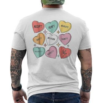 Cute Heart Valentines Day Love Special Education Teacher Men's T-shirt Back Print - Monsterry