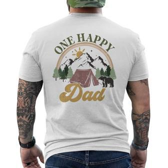 Cute One Happy Camper Birthday Decorations One Happy Dad Men's T-shirt Back Print - Monsterry AU