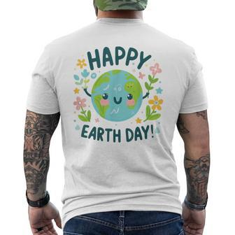 Cute Planet Earth Day Birthday Happy Earth Day 2024 Men's T-shirt Back Print | Mazezy