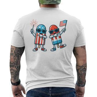 Cute Popsicle American Flag 4Th Of July Patriotic Summer Boy Men's T-shirt Back Print - Monsterry DE