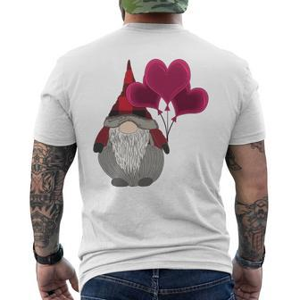 Cute Red Valentines Day Gnome Holding Heart Balloons Sweatshirt Mens Back Print T-shirt - Thegiftio UK