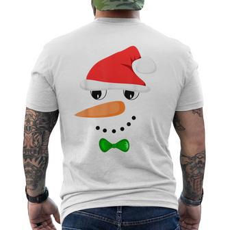 Cute Santa Snowman Face Christmas Snowman Costume Men's T-shirt Back Print - Monsterry UK