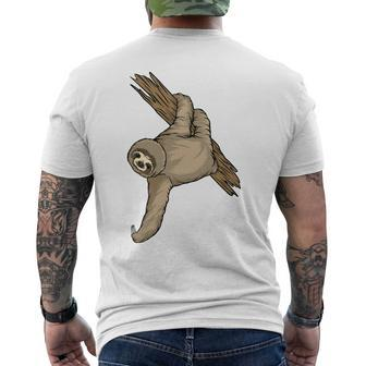 Cute Sloth Climbs The Tree Tightly Holding Paws With Claws Mens Back Print T-shirt - Thegiftio UK