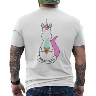 Cute Summer Unicorn Magic Ice Cream Mint & Pink S500036 Men's T-shirt Back Print - Monsterry DE