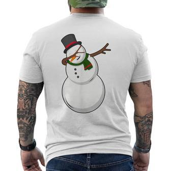 Dabbing The Dobby Snowman Holiday Christmas Men's T-shirt Back Print - Monsterry AU