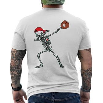 Dabbing Skeleton Baseball Tshirt Halloween Boys Mens Back Print T-shirt - Thegiftio UK