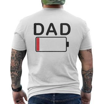 Dad Battery Low Mens Back Print T-shirt | Mazezy