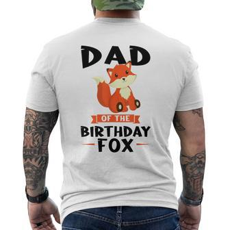 Dad Of The Birthday Fox Birthday Men's T-shirt Back Print - Monsterry