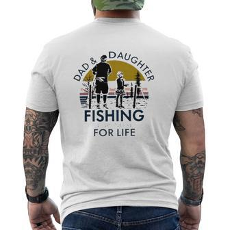 Dad And Daughter Fishing Partners For Life Vintage Mens Back Print T-shirt | Mazezy