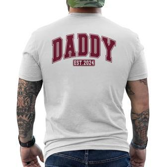 Dad Est 2024 First Dad Father's Day 2024 New Daddy Men's T-shirt Back Print - Thegiftio UK