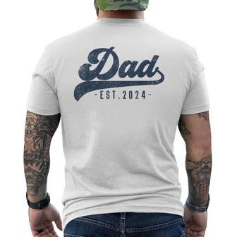 Dad Est 2024 Dad To Be New Daddy Men's T-shirt Back Print | Mazezy DE