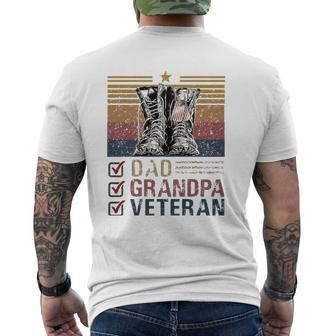 Dad Grandpa Veteran Vintage Favorite Holiday Veteran's Day Mens Back Print T-shirt | Mazezy