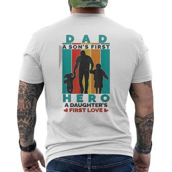 Dad Hero A Daughter’S First Love Happy Father’S Day Mens Back Print T-shirt | Mazezy
