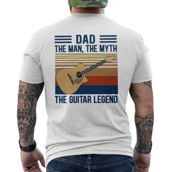 Dad The Man The Myth The Guitar Legend Mens Back Print T-shirt | Mazezy