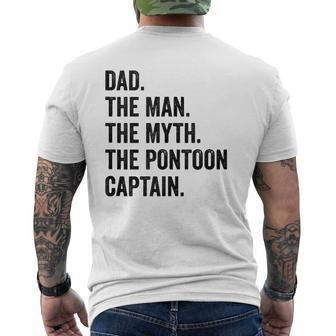 Dad Man Myth Pontoon Captain I Daddy Pontoon Mens Back Print T-shirt | Mazezy
