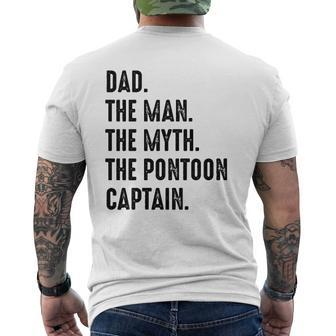 Dad The Man The Myth The Pontoon Captain Happy Father's Day Mens Back Print T-shirt | Mazezy