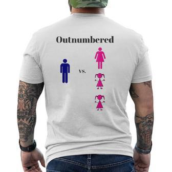 Dad Is Outnumbered 3 To 1 Mens Back Print T-shirt | Mazezy