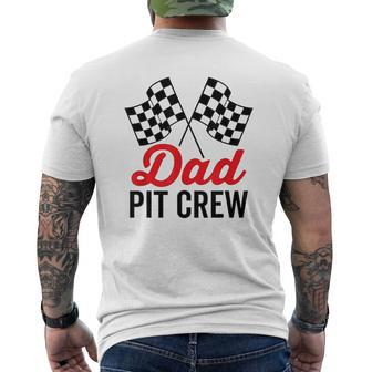 Dad Pit Crew For Racing Party Mens Back Print T-shirt | Mazezy