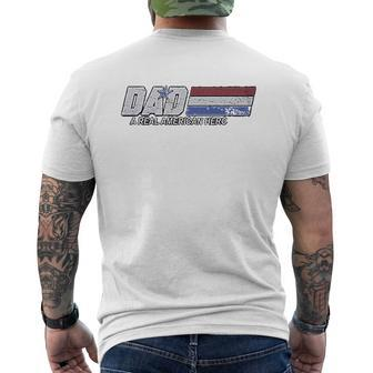 Dad A Real American Hero Mens Back Print T-shirt | Mazezy