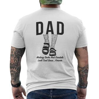 Dad Socks And Sandals Mens Back Print T-shirt | Mazezy