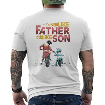 Like Dad Like Son Motocross Dirt Bike Father's Day Mens Back Print T-shirt | Mazezy