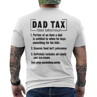 Dad Tax Definition Ensures Food Isn't Poisonous Daddy Joke Men's T-shirt Back Print - Monsterry UK
