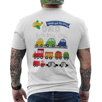 Dad Transportation Birthday Airplane Cars Fire Truck Train Men's T-shirt Back Print - Monsterry AU