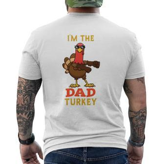Dad Turkey Matching Family Group Thanksgiving Mens Back Print T-shirt | Mazezy