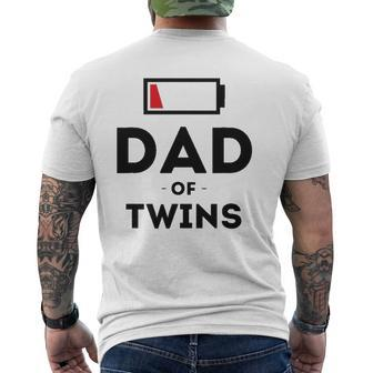 Dad Of Twins Clothing For Father Husband Dad Men Mens Back Print T-shirt | Mazezy