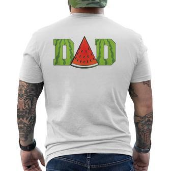 Dad Watermelon Melon Summer Fruit Lover Mens Back Print T-shirt | Mazezy