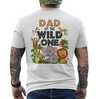 Dad Of The Wild One Birthday 1St Safari Jungle Family Men's T-shirt Back Print - Seseable
