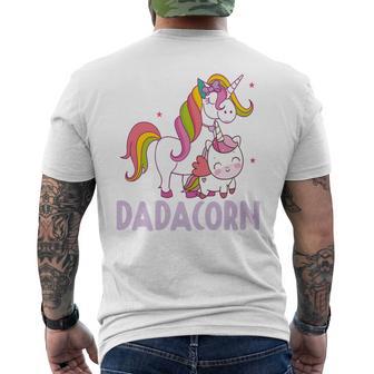 Dadacorn Einhorn Papa Und Baby Weihnachten Papa T-Shirt mit Rückendruck - Geschenkecke