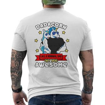 Dadacorn Father Unicorn Kid Daddy Muscles Papa Sunglasses Mens Back Print T-shirt | Mazezy CA