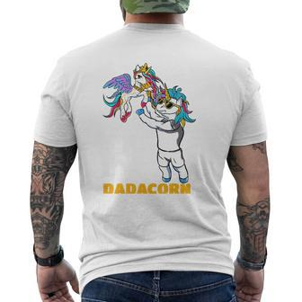 Dadacorn Unicorn Dad For A Family Daddy Father's Day Mens Back Print T-shirt | Mazezy