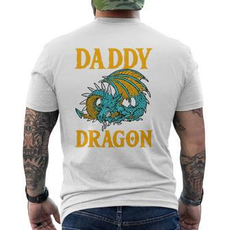 Daddy Dragon Mythical Father's Day Dad Legendary Creature Mens Back Print T-shirt | Mazezy UK