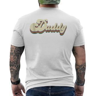 Daddy Retro Vintage Dad For Lovers Fathers Day Men's T-shirt Back Print - Seseable
