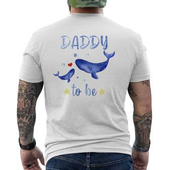 Daddy To Be Whale Pregnancy Announcement Sea Animal Mens Back Print T-shirt | Mazezy