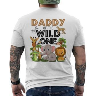 Daddy Of The Wild One Birthday 1St Safari Jungle Family Men's T-shirt Back Print - Monsterry UK