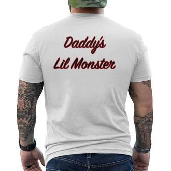 Daddy's Lil Monster Father Mens Back Print T-shirt | Mazezy AU